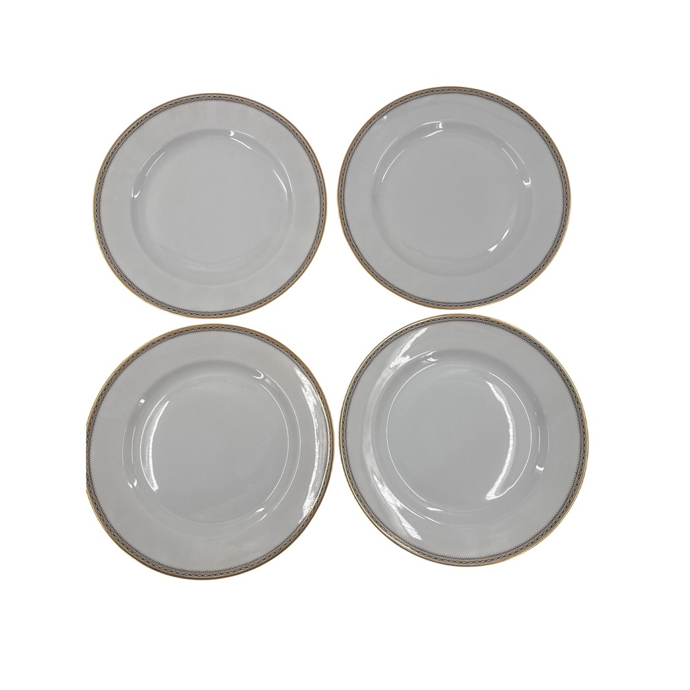 Heinrich & Co Dinner Plates 9.75in White Gold Selb Bavaria Fine China HC9